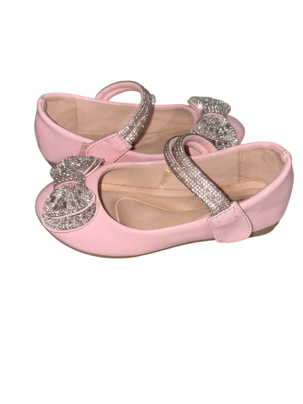 Girls' Pink Sparkle Bow Mary Jane Shoes Size 10 - Picture 2 of 3
